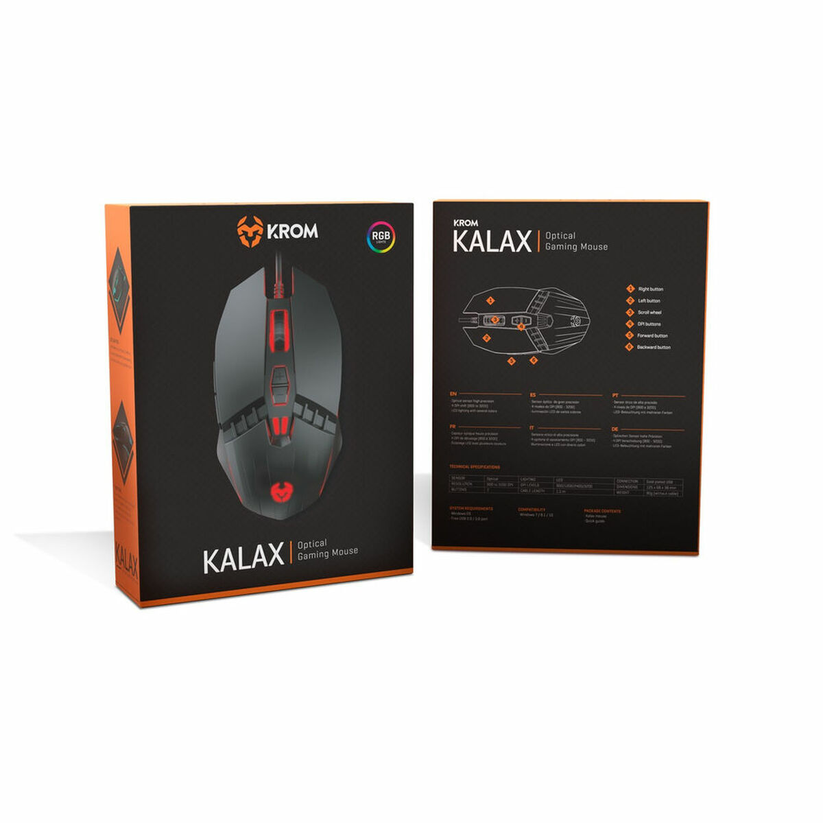 Ratón Óptico Krom NXKROMKALAX Negro 3200 DPI